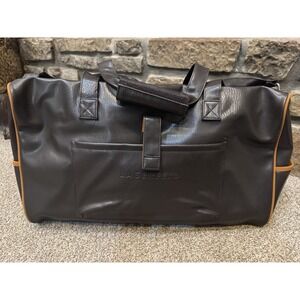 Lagerfeld PVC Faux Brown Leather Duffle Bag Unisex Overnight Weekender